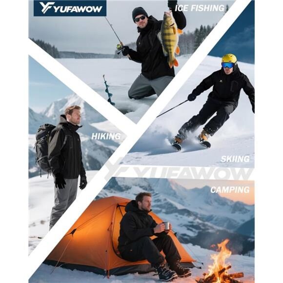 Men Winter Jacket Waterproof Windproof Insulated Ski Snowboard Work Coat Warm - Picture 6 of 7